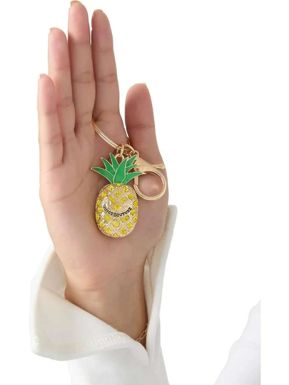 Chic Keychain Charms with Crystals & Faux Pearls | Stylish Gold-Tone Accessories